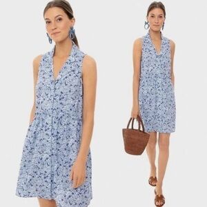 Tuckernuck Royal Sleeveless Shirtdress in Blue Hydrangea XS